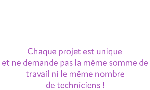 Votre concert doit être étudié en amont pour affiner le devis précisément et selon votre budget ! Chaque projet est unique et ne demande pas la même somme de travail ni le même nombre de techniciens !